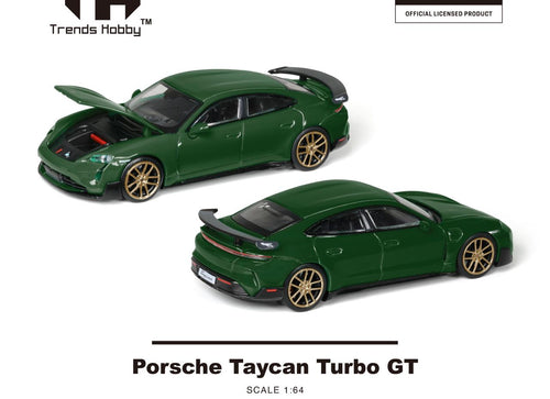 Load image into Gallery viewer, (Pre-order) Trends Hobby Diecast 1/64 Porsche Taycan Turbo GT (Green) #241087C
