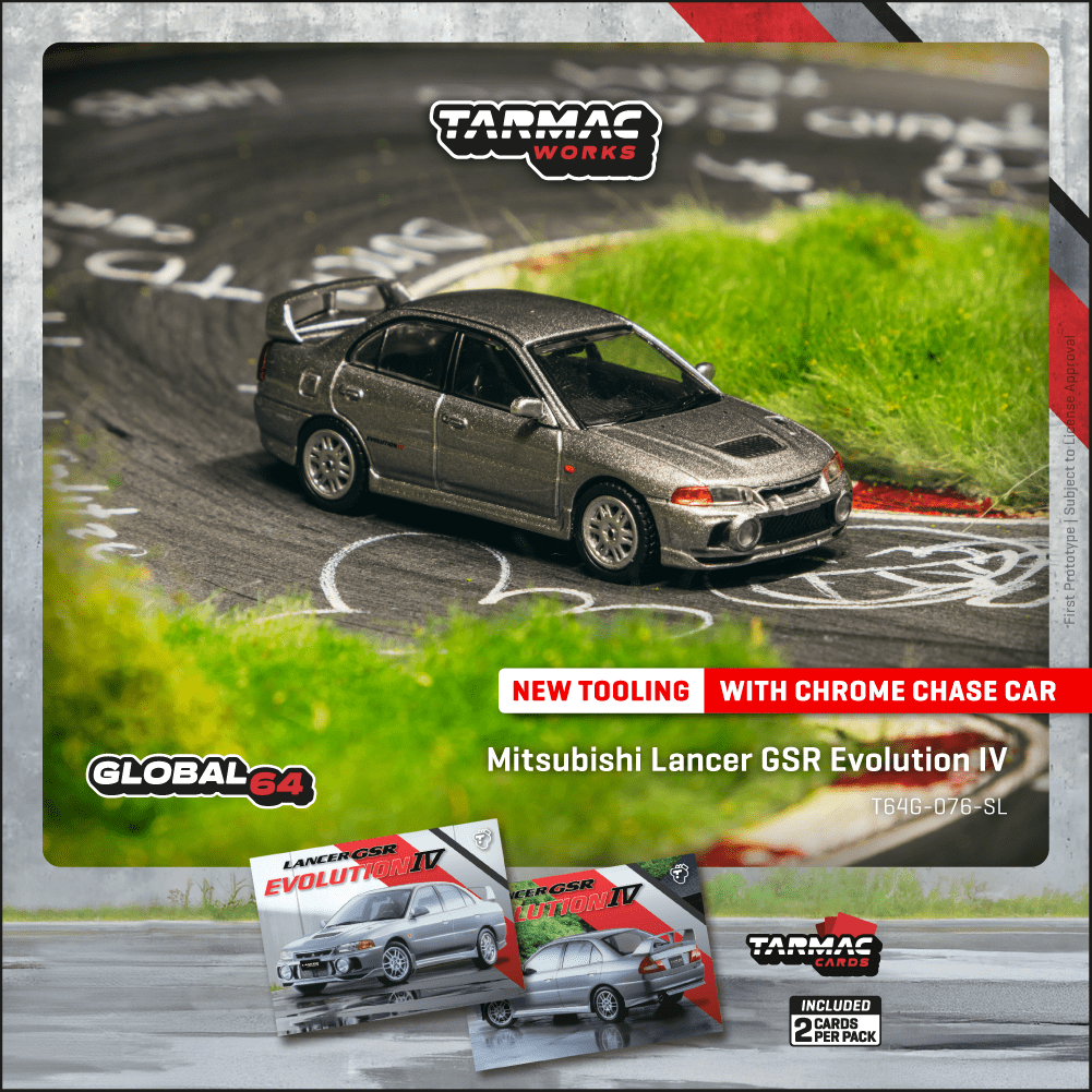 Tarmac Works Mitsubishi Lancer GSR Evolution IV Silver Diecast Model