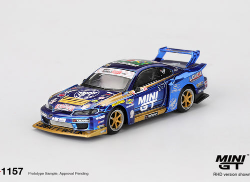 Load image into Gallery viewer, MINI GT 1/64 #1157 Nissan LB-Super Silhouette S15 SILVIA #555 Team
