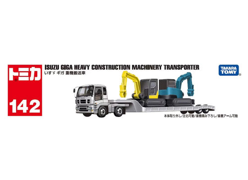 Load image into Gallery viewer, Takara Tomy Tomica No.142 Isuzu Giga Heavy Equipment Transport Vehicle
