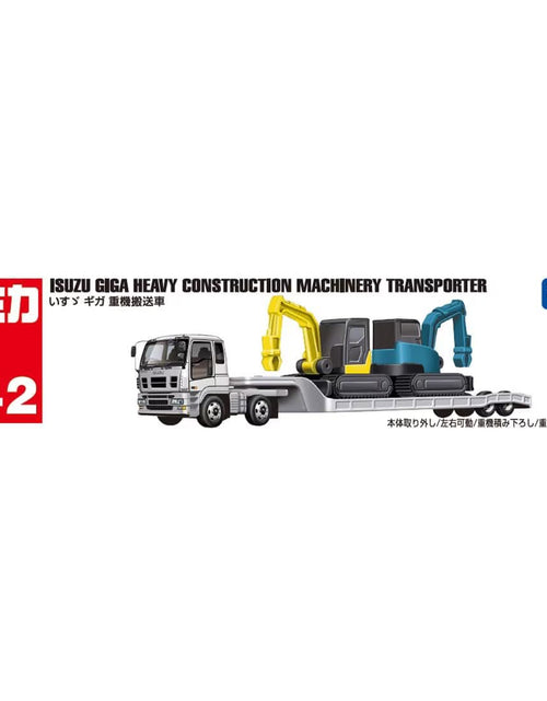 Load image into Gallery viewer, Takara Tomy Tomica No.142 Isuzu Giga Heavy Equipment Transport Vehicle
