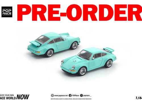 Load image into Gallery viewer, (Pre-order) POPRACE 1/64 SINGER 964  BLUE Diecast Model Car
