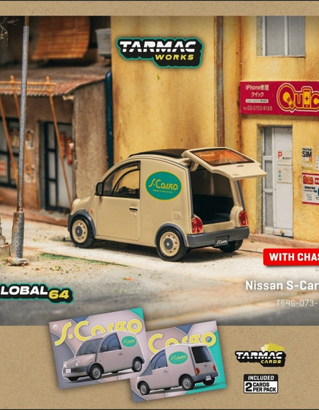 Tarmac Works Nissan S-Cargo Presentation Model Car+Trading Cards SET