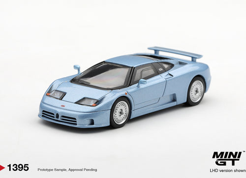 Load image into Gallery viewer, (Pre-order) Mini GT #1395 Bugatti EB110 GT Azzurro Metallizzato Mondial de 1992
