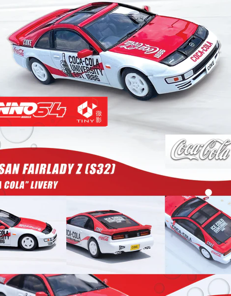INNO64 x TINY 1/64 DIE-CAST NISSAN FAIRLADY Z (S32) "COCA COLA"