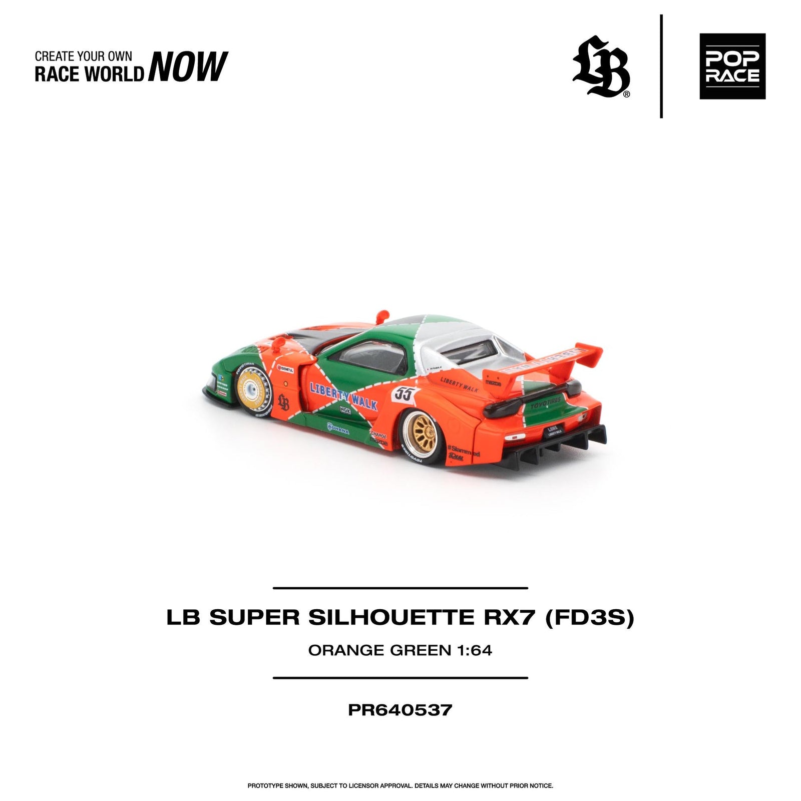 (Pre-order) POPRACE 1/64 - LB SUPER SILHOUETTE RX7 (FD3S) Diecast Model Car