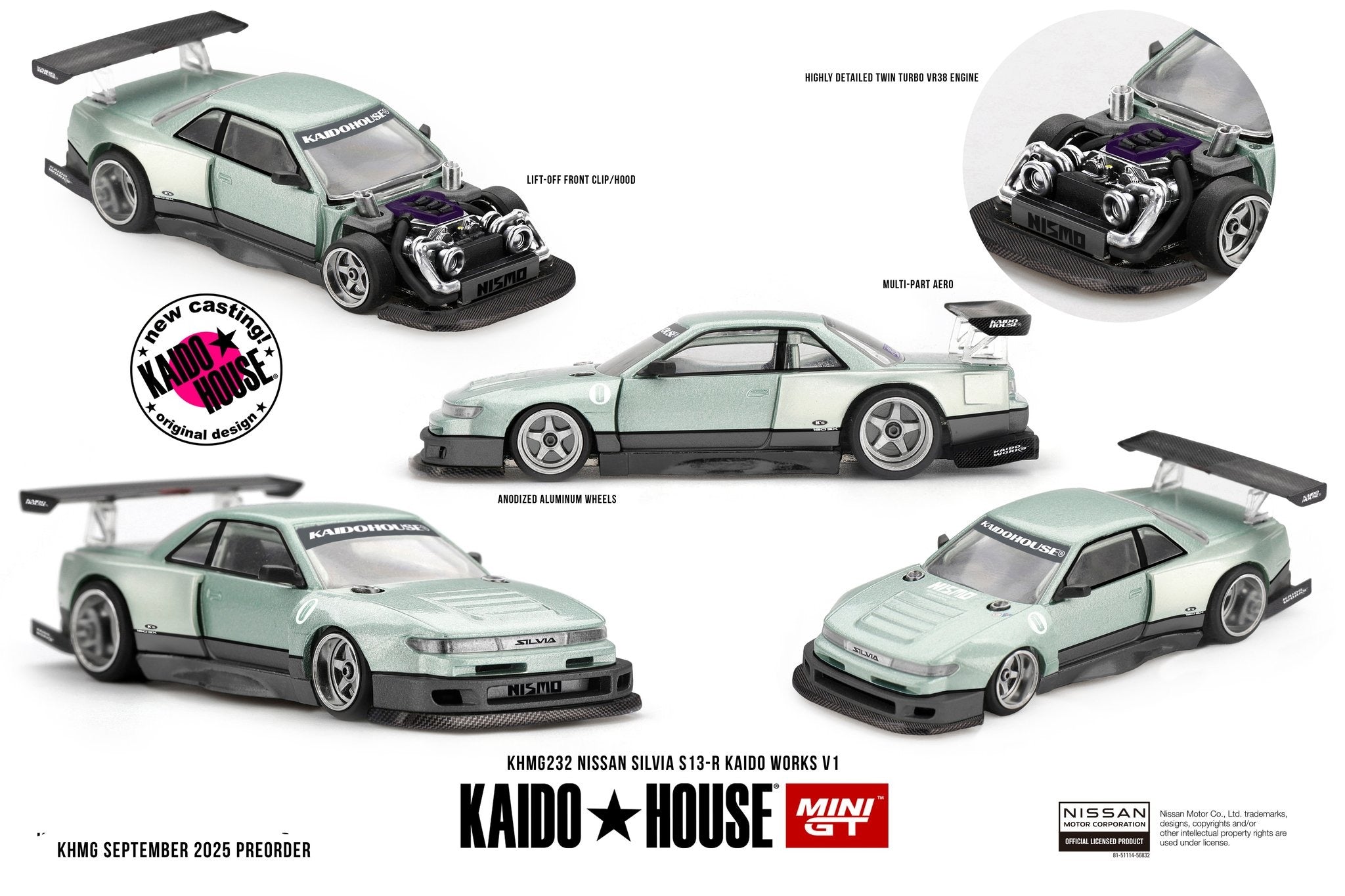 Kaido House X Mini GT Nissan Silvia S13-R KAIDO WORKS V1 #KHMG232