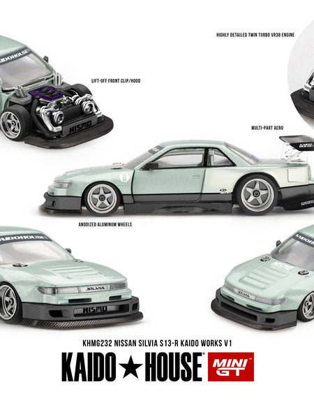 Kaido House X Mini GT Nissan Silvia S13-R KAIDO WORKS V1 #KHMG232