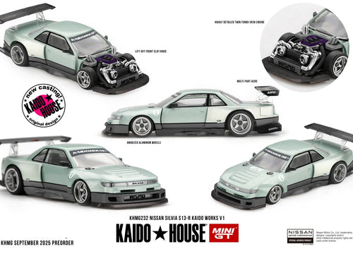 Load image into Gallery viewer, Kaido House X Mini GT Nissan Silvia S13-R KAIDO WORKS V1 #KHMG232
