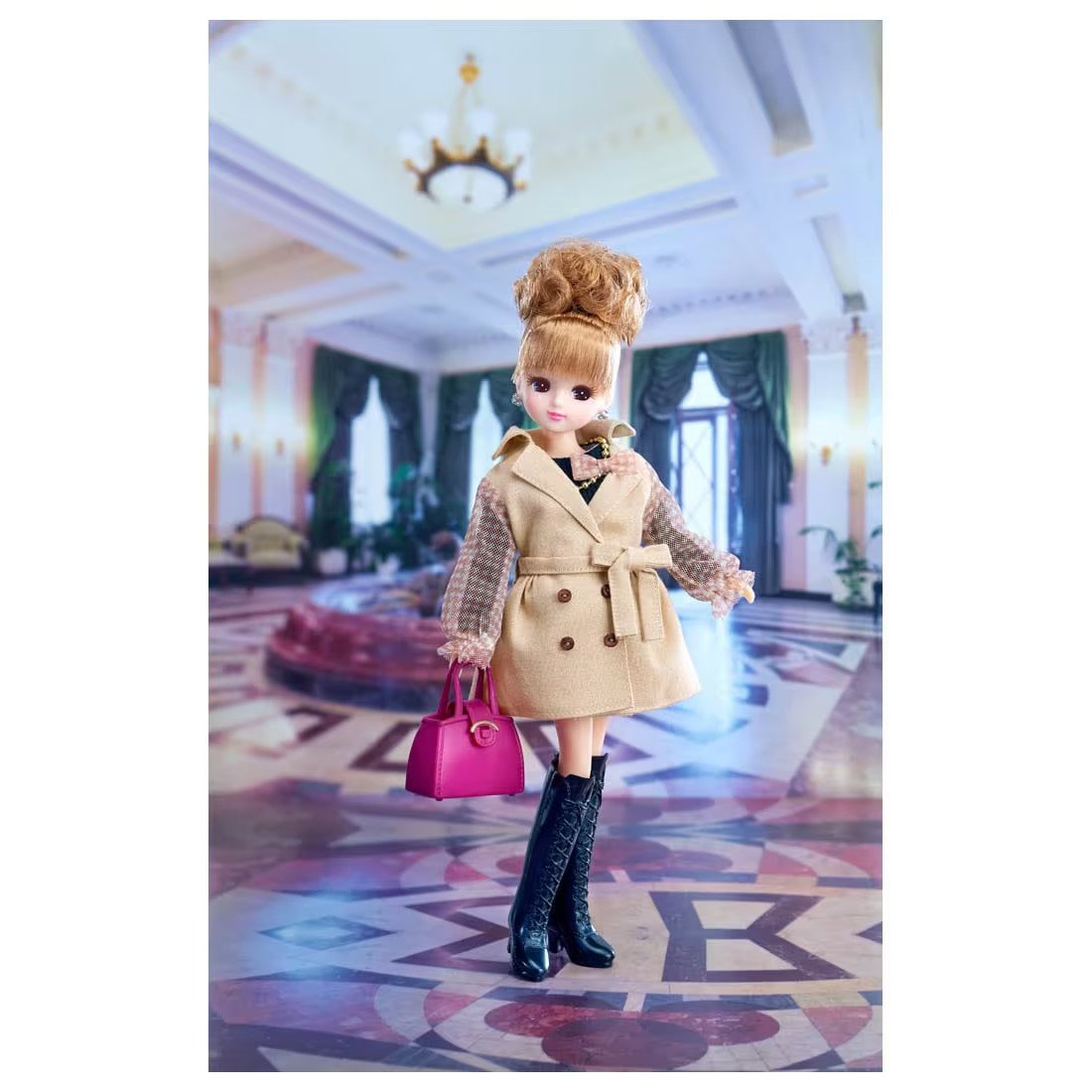 Takara Tomy Licca Chan Doll Set - LD-17 Airy Trench Coat with Dress Set