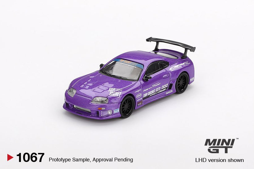 MINI GT 1/64 #1067 Toyota Supra (A80) Top Secret GT-300 Purple RHD