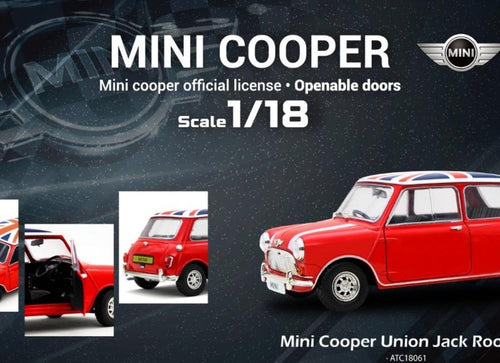 Load image into Gallery viewer, Tiny City 1:18 Diecast Model Car Mini Cooper Union Jack Roof (Red)
