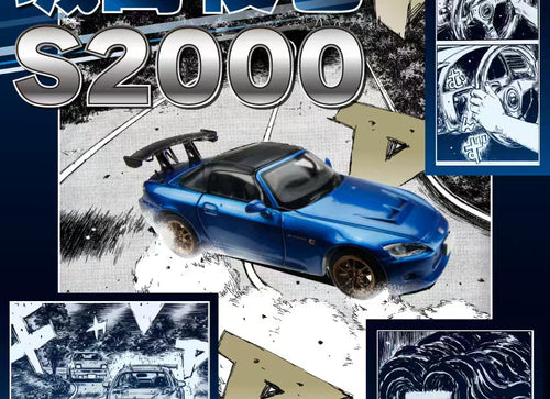 Load image into Gallery viewer, (Pre-order) Hobby JAPAN 1/64 Honda S2000 Initial D Joshima VS Fujiwara Blue
