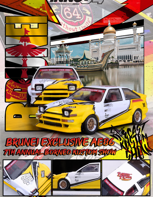 Load image into Gallery viewer, INNO64 MODEL 1/64 TOYOTA SPRINTER TRUENO AE86  Brunei Diecast Kustom 2024
