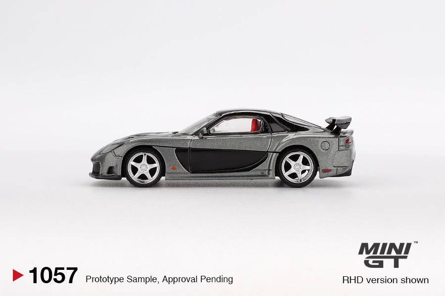 Mini GT #1057 Mazda RX-7 VeilSide Fortune Grey LHD Diecast Model Car