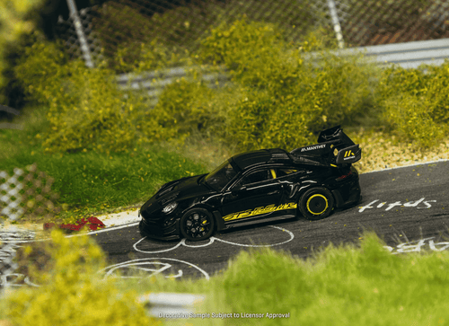 Load image into Gallery viewer, (Pre-order) Tarmac Works 1/64 Porsche GT3RS 992.1 MR Black Yellow Tarmac Special

