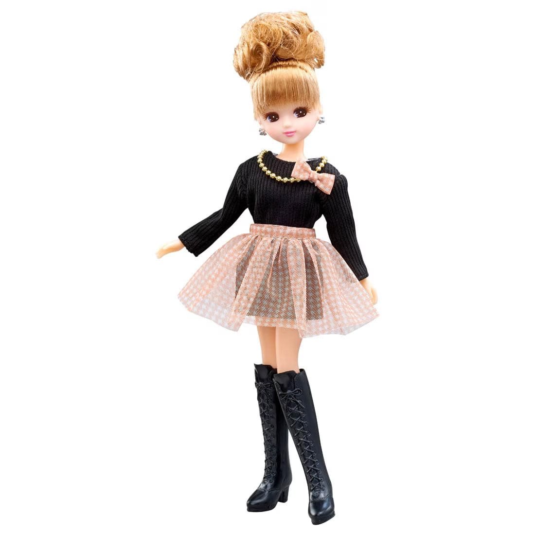 Takara Tomy Licca Chan Doll Set - LD-17 Airy Trench Coat with Dress Set