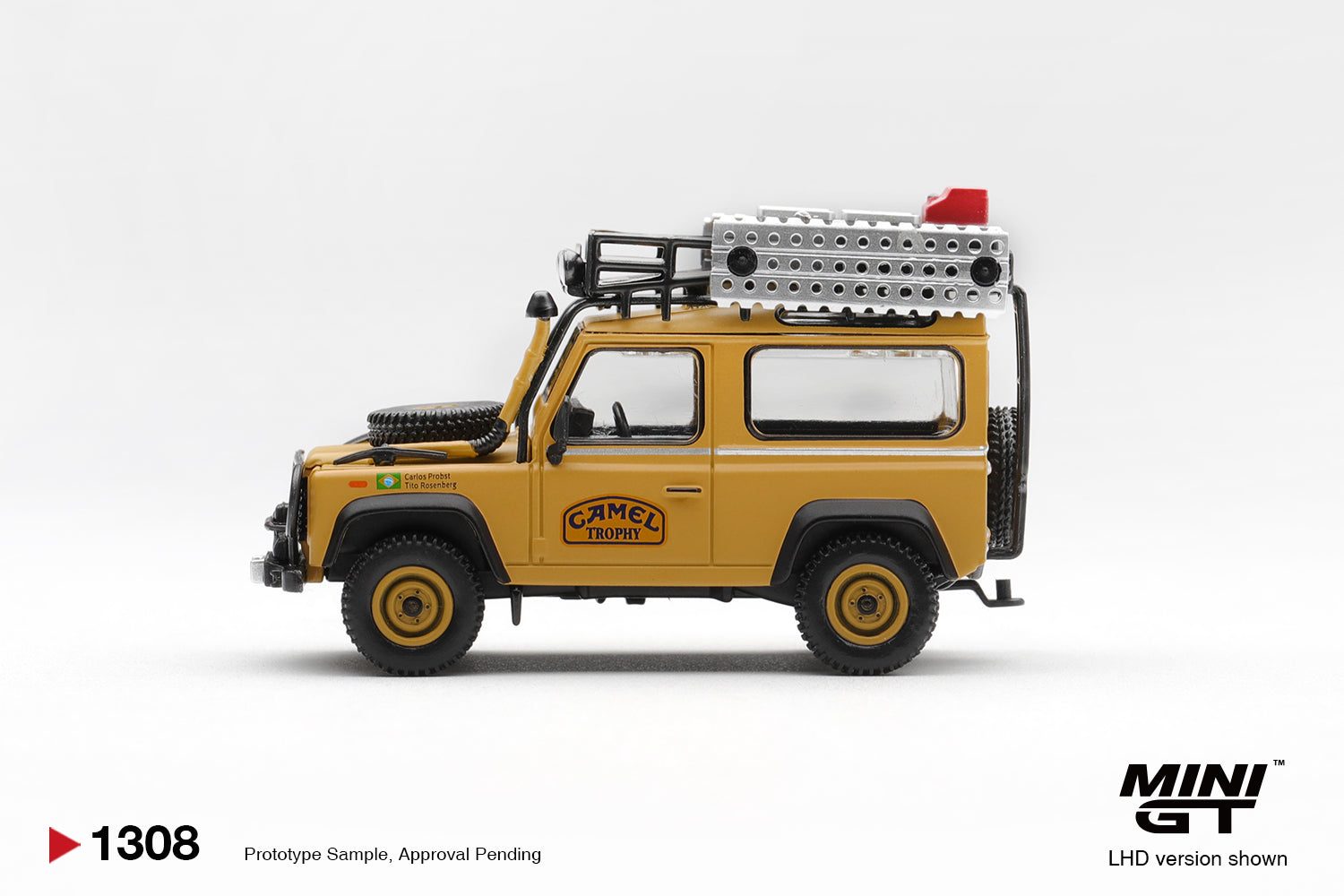 (Pre-order) Mini GT #1308 Land Rover Defender 90 1985 Camel Trophy Borneo Brazil