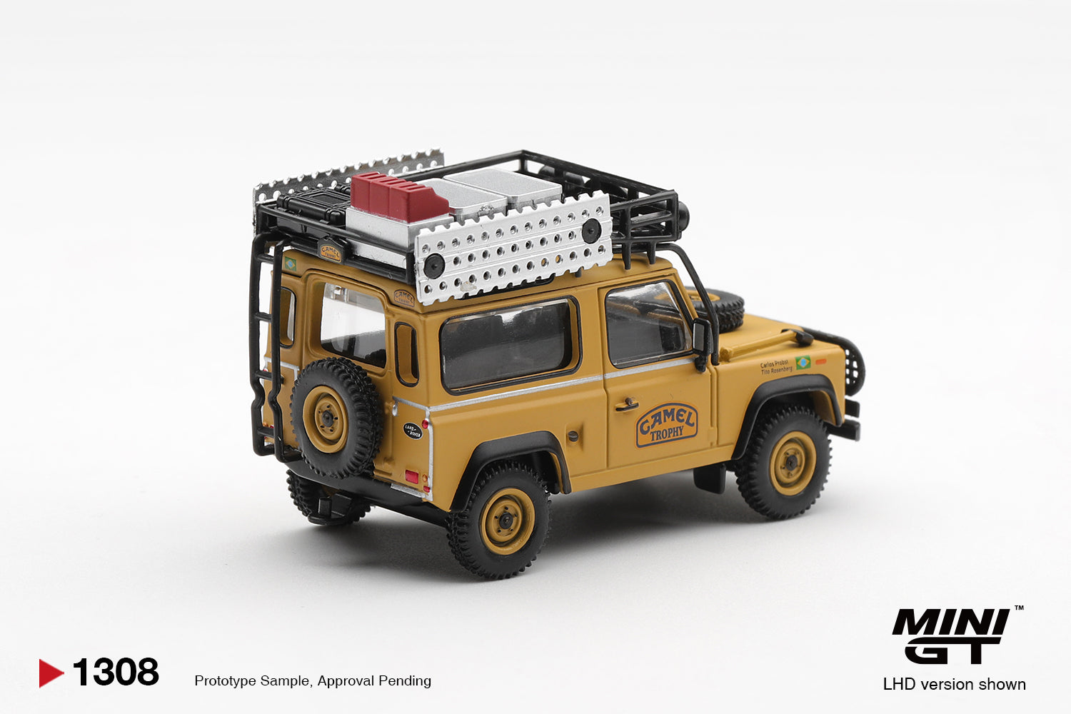 (Pre-order) Mini GT #1308 Land Rover Defender 90 1985 Camel Trophy Borneo Brazil