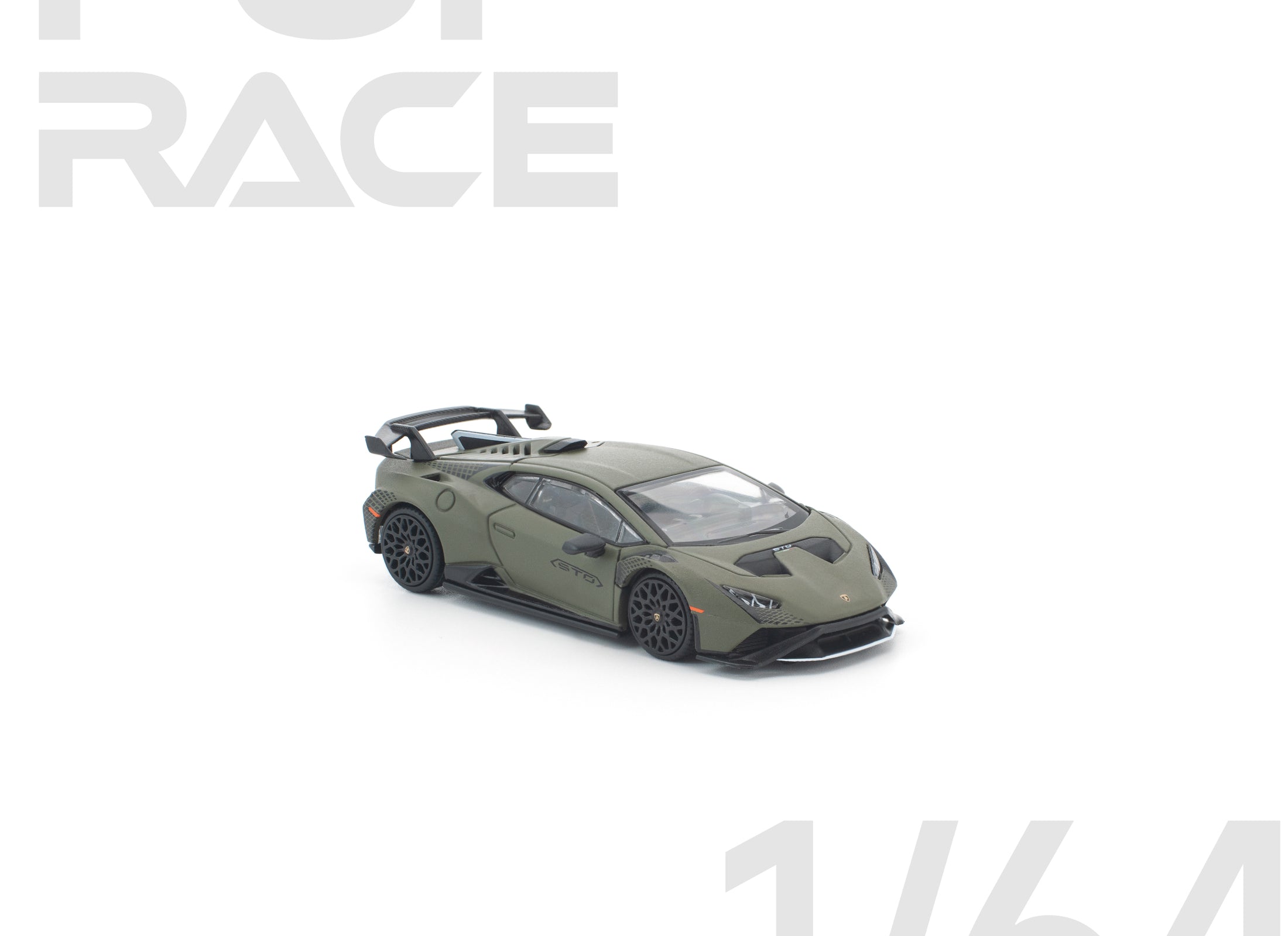 (Pre-order) POP RACE 1/64 lamborghini huracan sto verde turbine matt #pr640347