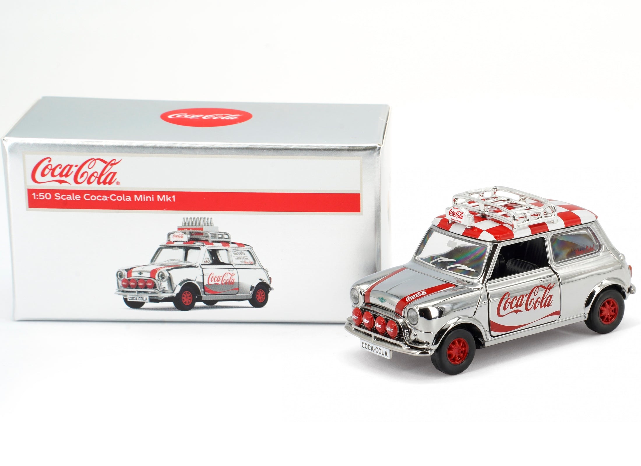 Tiny City Die-cast Model Car - 1/50 Mini Cooper X Coca-Cola(Siver) #COKE126