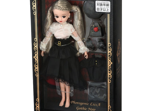 Load image into Gallery viewer, Takara Tomy Licca-chan Doll - Stylish Licca Photogenic Licca Gothic Noir
